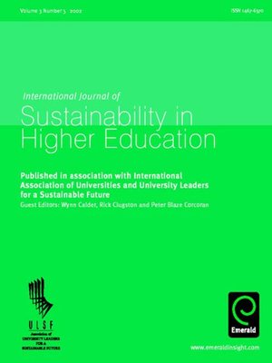 cover image of International Journal of Sustainability in Higher Education, Volume 3, Issue 3